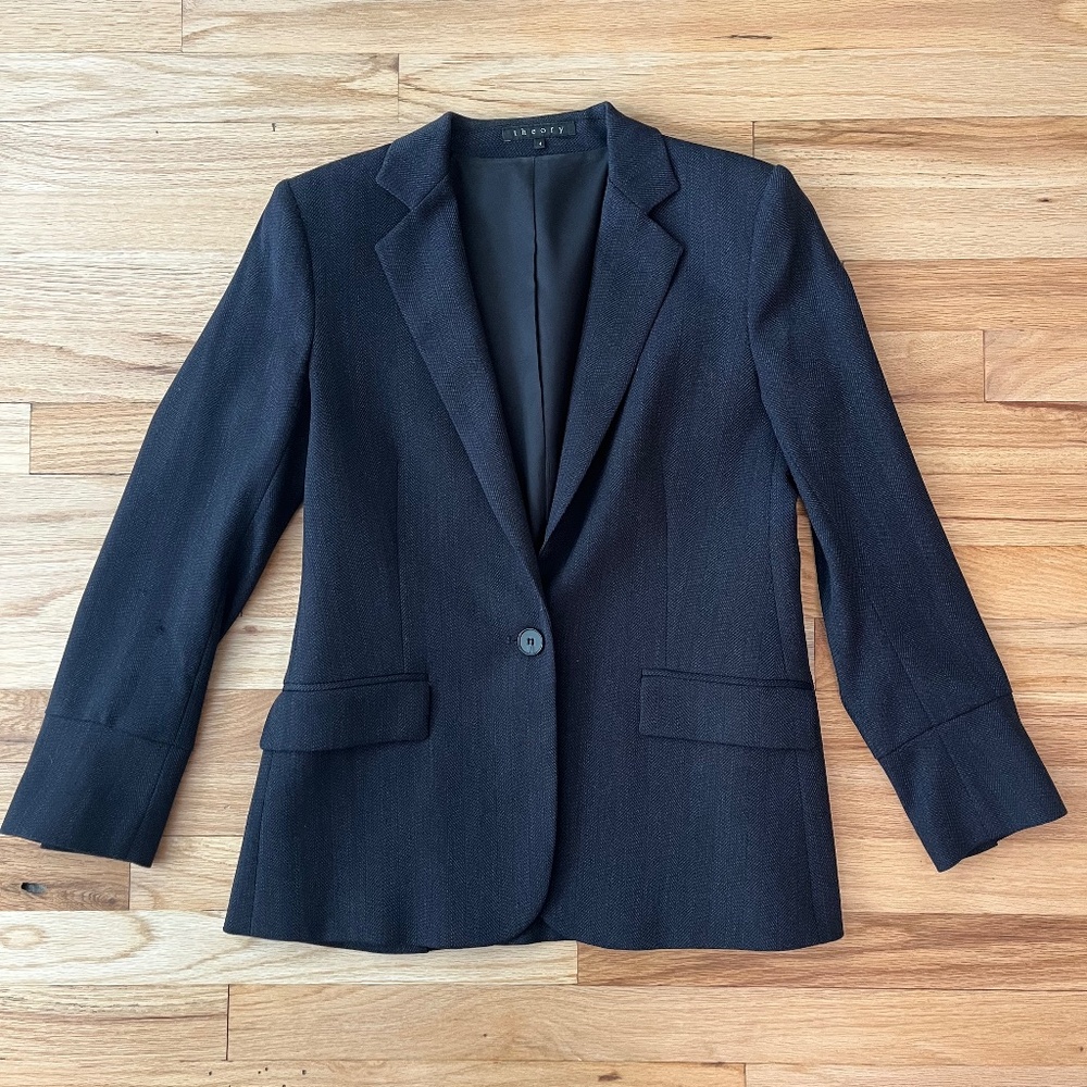 Theory Designer Virgin Wool Blazer Women Size 4